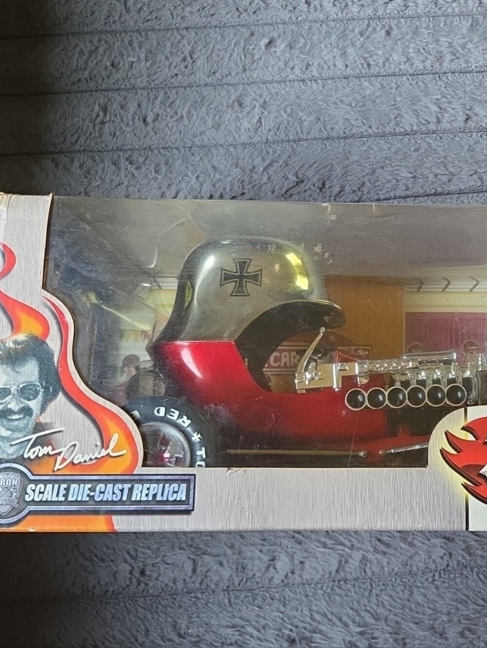 Zodiac Red Die-Cast Hot Rod with Silver Helmet